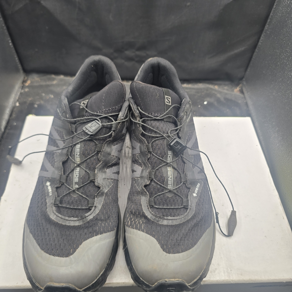 Salomon Gortex Sense Ride 4 Black and Gray Athletic Shoes Lace Up‎ Men Size 10